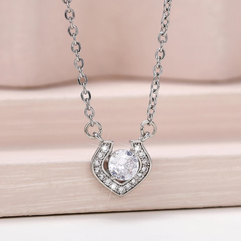 Trendy Necklace for Women Silver Color Aesthetic Bride Wedding Necklaces Fancy Love Circle Pendant Jewelry